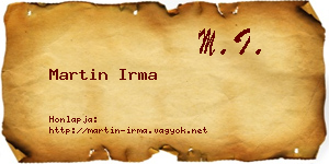Martin Irma névjegykártya